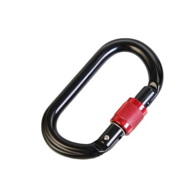 China Heavy Industry Wholesale Carabiner Black Aluminum Safety Screw Hook Good For Outdoor Activity for sale