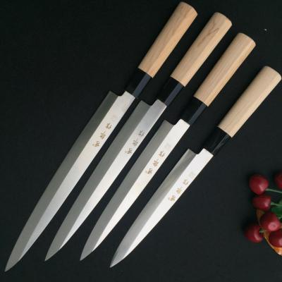 China Sustainable 4PCS Japanese Sushi Knife Cooking Sashimi Knife With Maple Wood Handle for sale