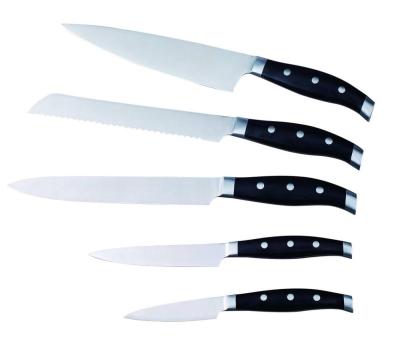 China 5 Piece Disposable Professional Steel Knife Set By Cooler Kitchen With Ergonomic Handle for sale