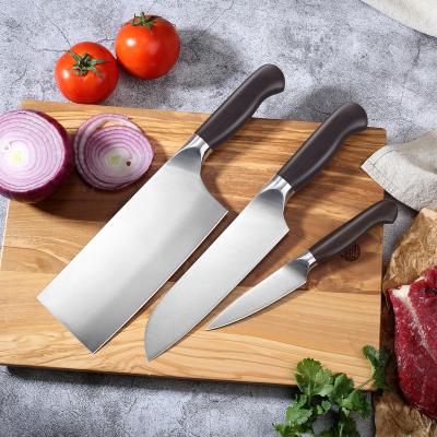 China High Quality Disposable Stainless Steel Kitchen Chef Knife Cleaver Knife With Bamboo Handle Synthesis for sale