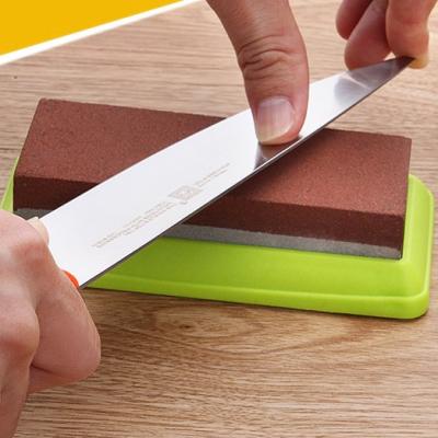 China Wholesale double sided wet stone knife sharpener stocked with the stable non-slip backing for sale