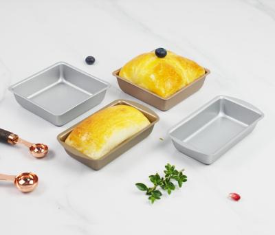 China 8 Inch Tray Bread Box Cake Mold Disposable Simple Rectangular Non-Stick Bread Toast Baking Pan for sale