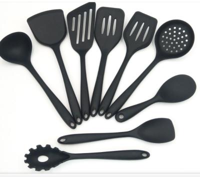 China Factory Stain Rice Scoop Silicone Viable Kitchenware Nonstick Set of 9 Piece Kitchen Cooker Tools Utensils for sale