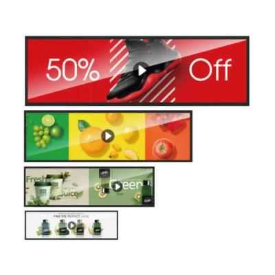 China 300mm 240x45 Video LED Shelf Display For Store Wide Viewing for sale