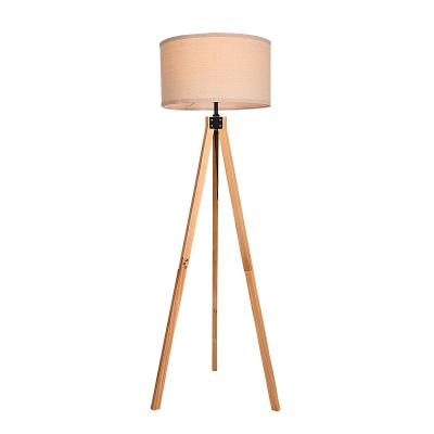 China Nordic style modern minimalist led tripod lighting floor lamp nordic wooden floor lamp hotel bedroom floor lamp for sale