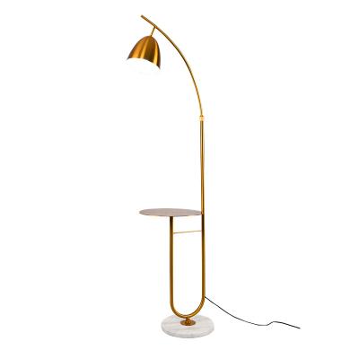 China Nordic style hot-selling gold luxury high quality floor lamp with coffee table in the living room sofa for sale