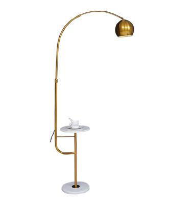 China Nordic style simple gold marble coffee table curved bedroom bedside luxury hot-selling floor lamp for sale