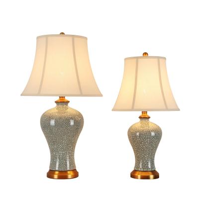 China American Chinese Hotel Hotel Chinese Lamp Shade Fabric Lamp Living Room Retro Luxury Ceramic Table Lamp for sale