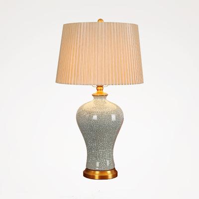 China American Hot Selling Amazon Retro Fabric Office Bedroom Decorative Lamp LED Lamp Luxury Hotel Ceramic Lamp for sale