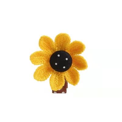 China Hair Accessory TOP SALE Cute Sunflower Hair Ring and Yellow Hair Clip for Kids Hair Accessories for sale