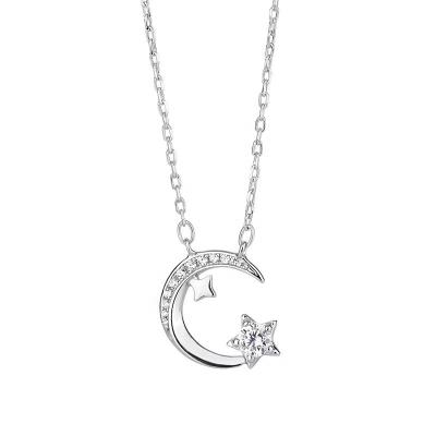 China CLASSIC Necklace 2022 Female New Small Yu Moon Central Institute of Statistics Niche Design Sense Necklace Star And Star Clavicle Chain for sale