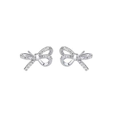 China Simple fresh wind earring bowknot earring silver female pure romantic ear-stud new small tide for sale