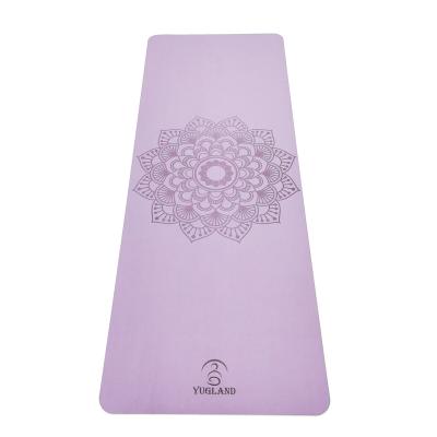 China Extra Large Soft Non Slip Soft Premium Screen/UV Printed/Silk Printing PU Yoga Mat Organic Rubber Mat Etched for sale