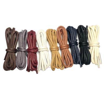 China Waterproof Waxed Shoe Laces Making Wholesale Waterproof Waxed Cotton Lace With Wax Coating 80cm for sale