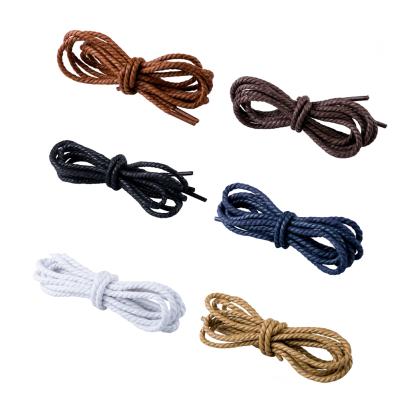 China Waxed braiden round laces fashion waxed twisted round laces waxed shoe laces for oxford dress canvas sneaker 70 cm for sale