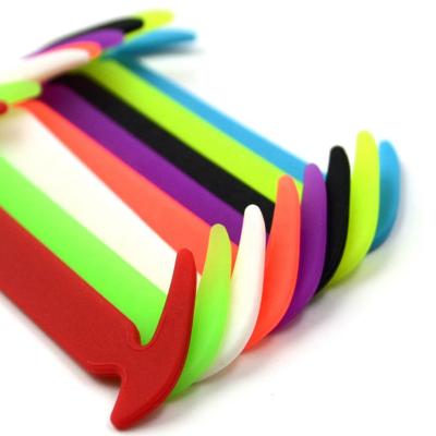 China Hot Selling Flat Lazy Elastic Silicone Rubber Shoe Lace Multi Color No Tie Free Lace for sale