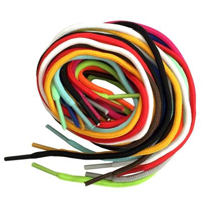 China High Quality Custom Made Polyester Round Shoe Laces Round Shoestrings For Boot 220 cm for sale