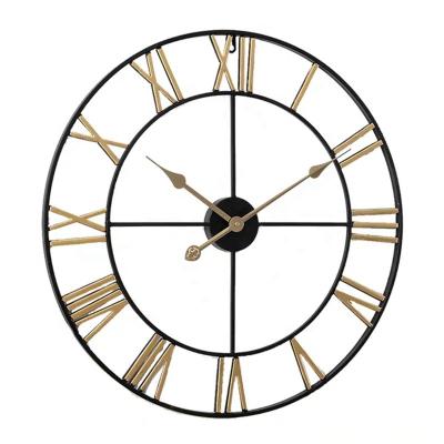 China Creative Round Metal Art Home Decorative Quartz Wall Mounted Clock Iron Pendant Wall Clock for sale