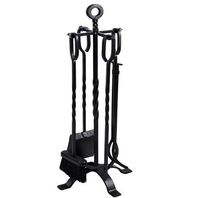 China 5 Sustainable Fireplace Tool Kit Fireplace Accessories Wrought Iron Pieces Indoor for sale