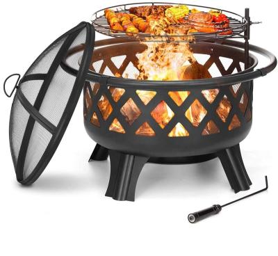 China Stored Heavy Duty Fire Pits Outdoor Wood BBQ Grill Burning Steel Fire Pits for sale