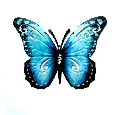 China Metal in Running Art Metal Butterfly Iron Wall Nordic Style Color Painting Butterfly Wall Decor for sale