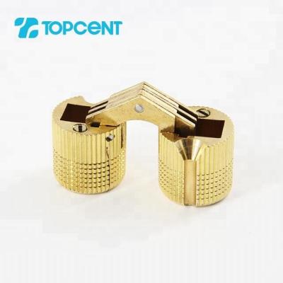 China TOPCENT Modern Antique Brass Invisible Butterfly Door Cabinet Hardware Furniture Mini Barrel Hinge for sale