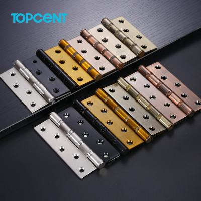 China TOPCENT Modern Furniture Accessory Hardware 304 Stainless Steel Iron Metal Round Spring Corner Door Hinge for sale