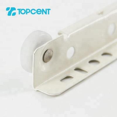 China Topcent Modern Full Extension Drawer Runner White Powder Coated Roller Drawer Slide for sale