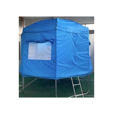 China Strong 190T Polyester Tender Hiding Kids Play Happy Blue 8ft Trampoline Cover Tent for sale