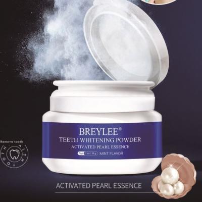 China Exceptional Whitening Effect Most Popular BREYLEE 100% Mint Flavor 30g Activated Pearl Natural Teeth Whitening Powder for sale