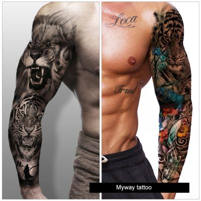 China Big Black Temporary Waterproof Hot Temporary Tattoo Extended Arm Sale Tatoo Sticker Fake Body For Women Men for sale