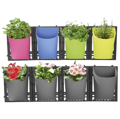 China UV Resistant Rectangular Garden Plant PP Plastic Wall Mounted Flower Pots for sale