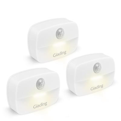 China Warm white light provides comfortable light to guide you 6 Pcs Warm White Night Light Battery LED Motion Vendor Lighter ligth set for sale