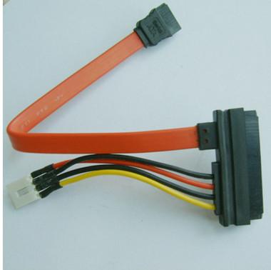 China SATA22P to SATA7P + 4p CD-ROM Cable , 3.5 inch HDD DVD-ROM Power Line 4P/Pin Data Power Wire Power Supply SATA Cable for sale