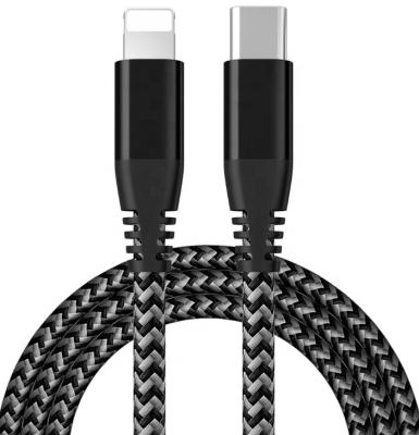 China Super Fast 20w Fast Data Transfer Fhort/Long Nylon Braided Mobile Phone Usb C Power Custom Sync Lighting Charging Data Line For Cable for sale