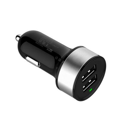 China Dual Port USB Charger 12V 24V Aluminum Car Charger Mobile Phone Tablet MP3 GPS Car Adaptive Fast Charging for sale