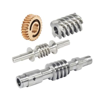 China Building Material Stores Customized High Quality Mechanism CNC Metal Teeth Worm Shaft And Machining Steel Bronze Brass Helical Worm Wheel for sale