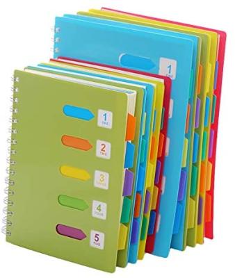 China Good quality printed universal notebook with dividers index labels for sale