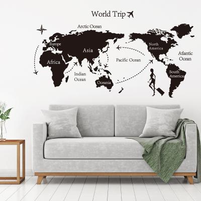 China Waterproof+Eco-friendly Good Quality Decal World Map Wall Sticker PVC Wall Sticker For Home Decoration for sale