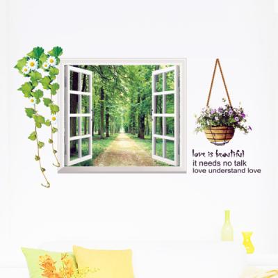 China WALL STICKER MY093 DIY Living Room Decoration Green Plant Removable Wall Sticker for sale