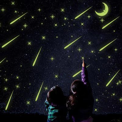 China Decorative Sticker MY252 DIY Christmas Glow in the Dark Luminous Light Meteor Shower Fluorescent Wall Stickers Art Decal Murals Removable Wallpapers for Home for sale