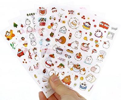 China Cute Rabbit Safe Bunny Rabbit Character Notebook Sticker by Molang for sale