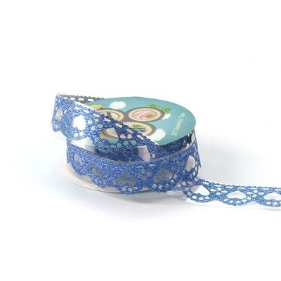 China MY055 Waterproof Blue Glitter Lace Adhesive Washi Tape Sticky for sale