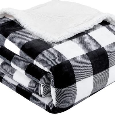 China Anti-pilling 100% Polyester Double-Layer Blanket Flannel Sherpa Throw Fleece Blanket For Winter for sale