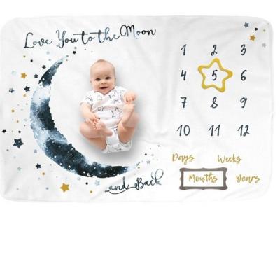 China Plain 100% Polyester Baby Milestone Fashion Flannel Fleece Blanket Throw Wrap Baby Blanket for sale