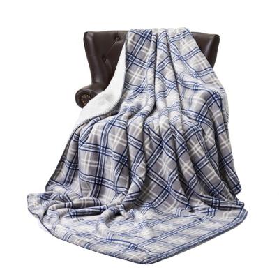 China PORTABLE Mobile Flannel Knitted Blanket Baby Blanket Winter Plaid Fur Throw Blanket for sale