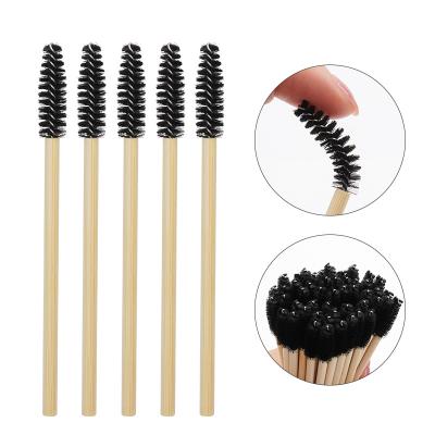 China Wholesale Disposable and Good Quality Eco-friendly Handle Bamboo Beauty Stick Quality Eyelash Mascara Lash Brush Disposable Wands for sale