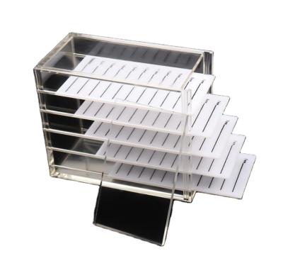 China Durable Wholesale Quality 5 Tiles Acrylic Lash Holder Lash Box Private Label for sale