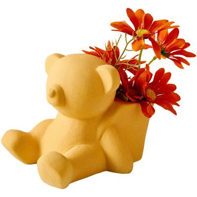 China Safety PVC vase decoration creative porch small and creative living room decoration violent bear toy for sale