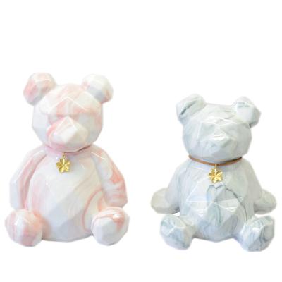 China Cute Cartoon Small Bear Bank Decoration Coin Storage Bin PVC Piggy Bank Home Decoration Open Shaped Piggy Bank Bear for sale